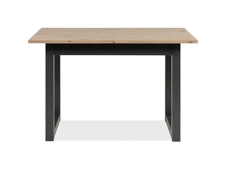 Table à manger extensible décor chêne et anthracite L120/160 cm - DENVER