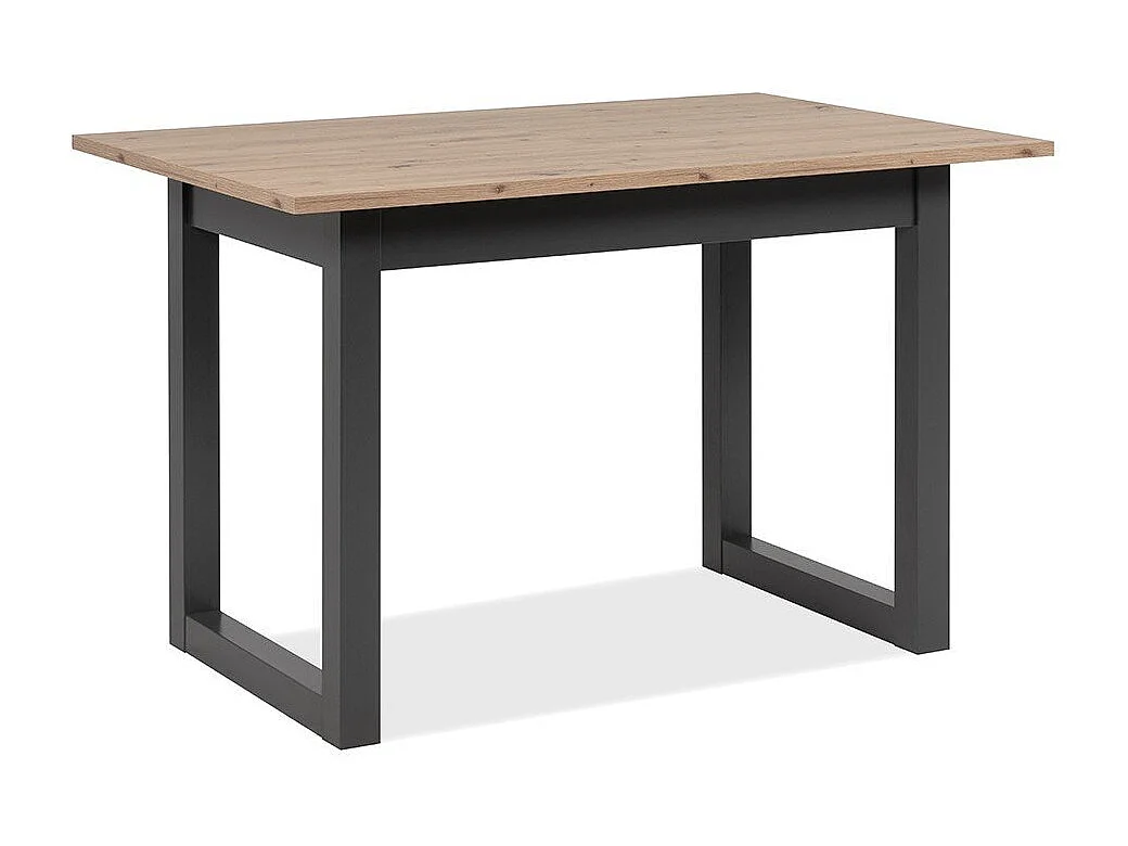 Table à manger extensible décor chêne et anthracite L120/160 cm - DENVER