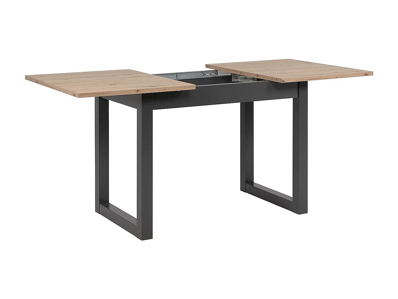 Table à manger extensible décor chêne et anthracite L120/160 cm - DENVER