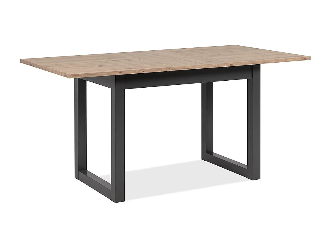Table à manger extensible décor chêne et anthracite L120/160 cm - DENVER