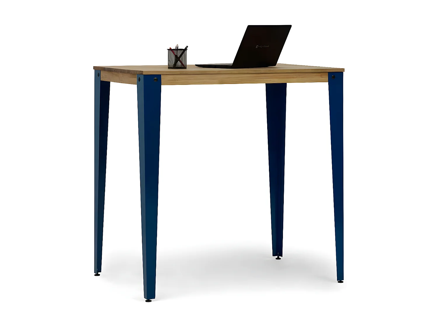 Mesa Lunds Alta 60x110x110cm Azul en madera maciza de pino acabado vintage estilo Industrial Box Furniture