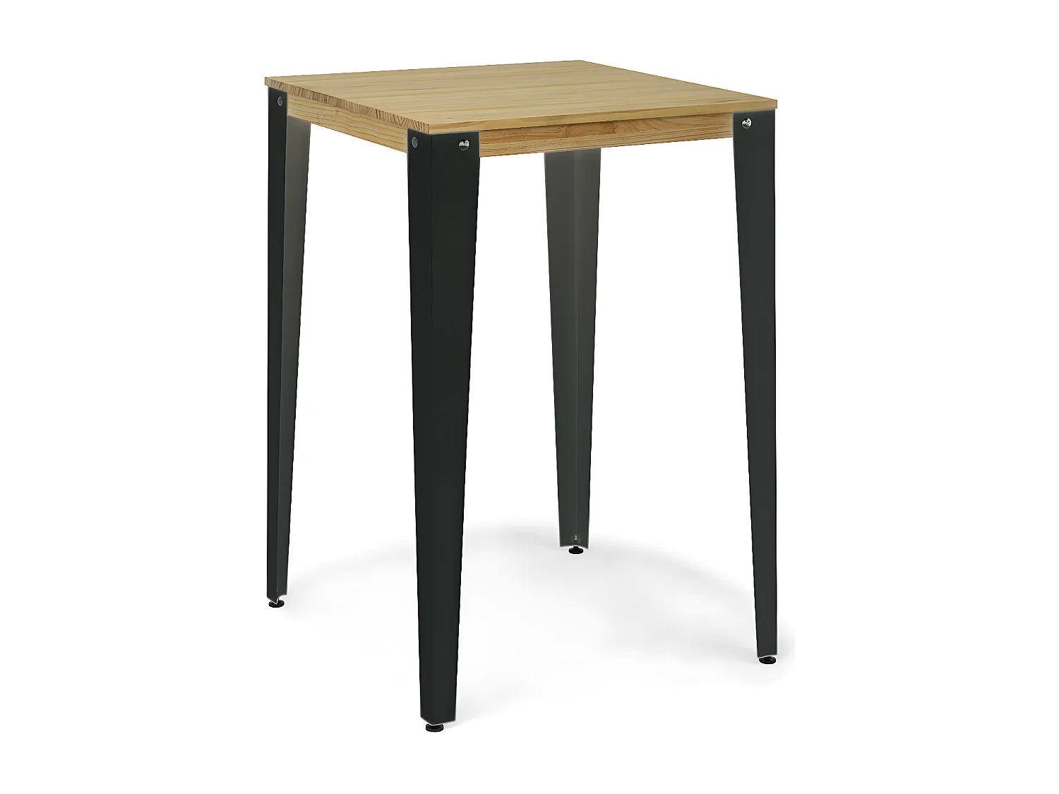 Table Mange debout Lunds 80X80x110cm  anthracite-Naturel. Box Furniture