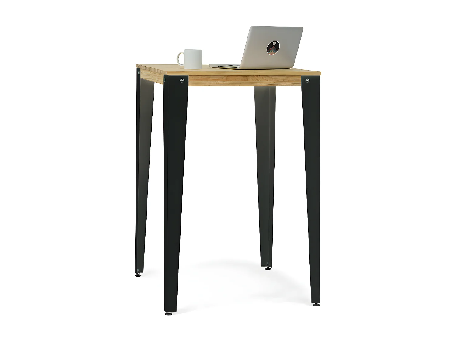 Table Mange debout Lunds 80X80x110cm  anthracite-Naturel. Box Furniture
