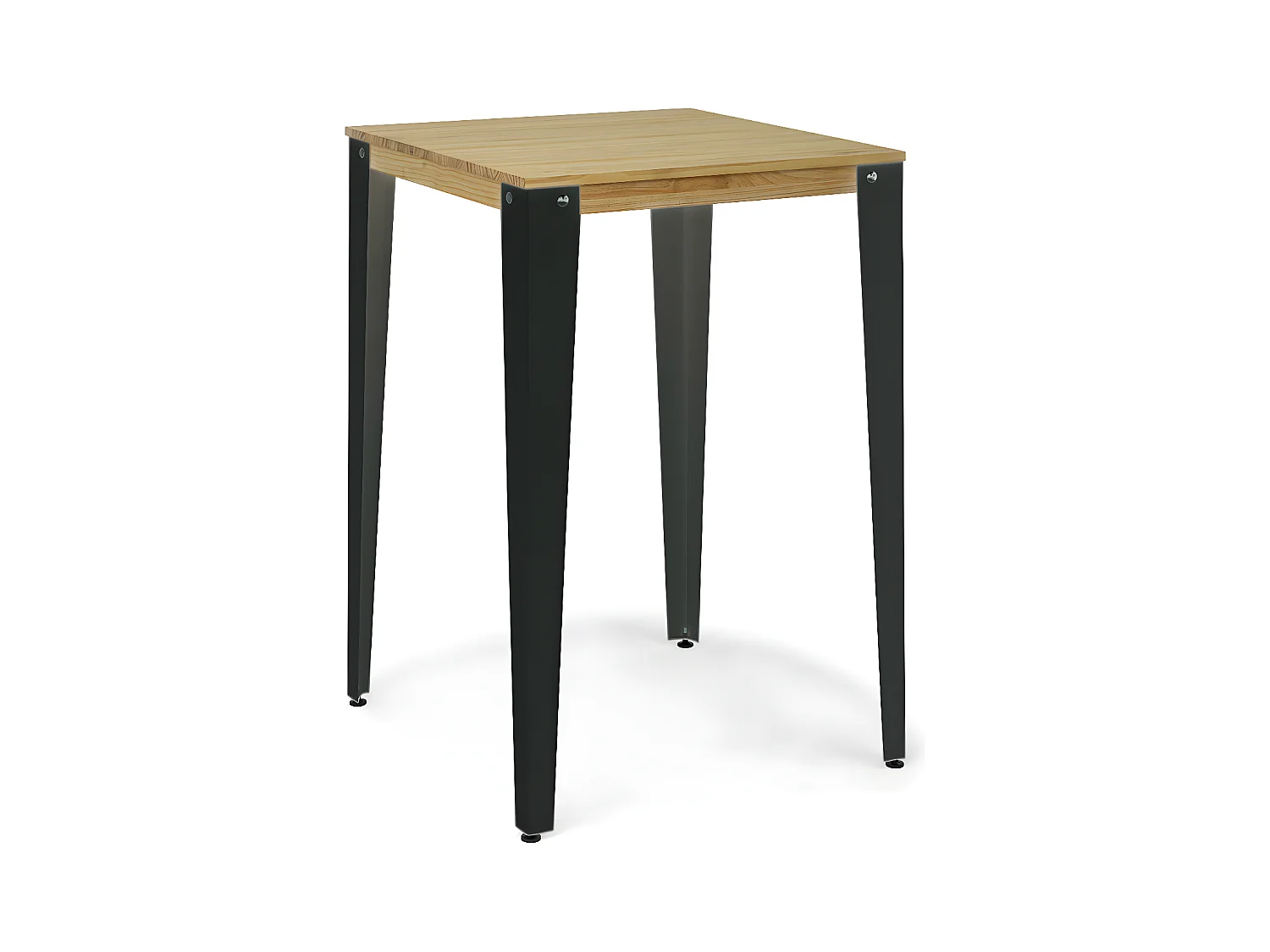 Mesa Lunds Alta 70x70x110cm Fume en madera maciza de pino acabado natural estilo nórdico Industrial Box Furniture
