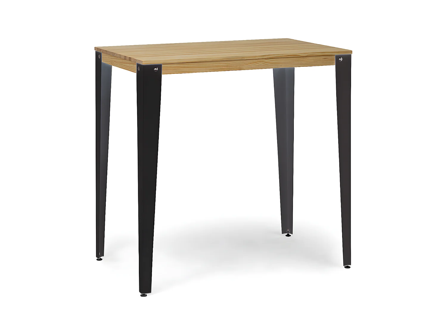 Lunds Bistrotisch 60x160x110cm  Anthrazit, Massives Kiefernholz mit natürliches Finish, Scandinavisher Stil,  Box Furniture