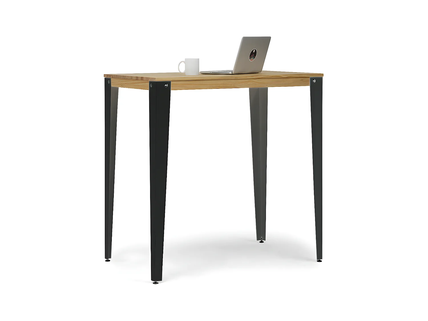 Lunds Bistrotisch 60x160x110cm  Anthrazit, Massives Kiefernholz mit natürliches Finish, Scandinavisher Stil,  Box Furniture