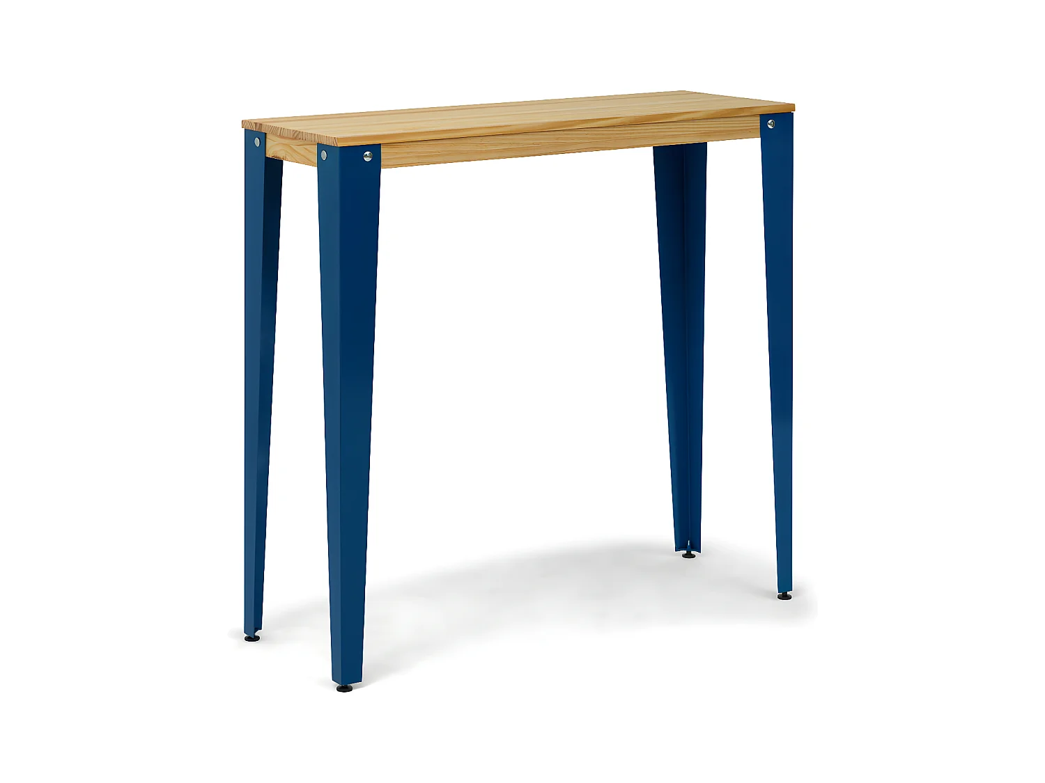 Mesa Lunds Alta 40x120x110cm Azul en madera maciza de pino acabado natural estilo nórdico Industrial Box Furniture