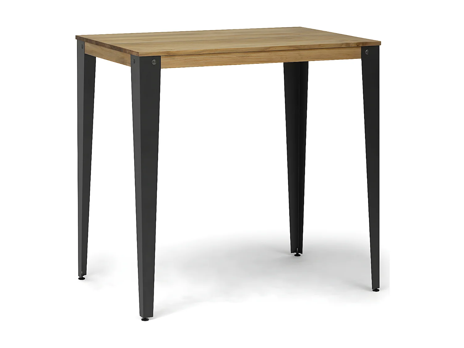 Lunds Bistrotisch 60x140x110cm  Anthrazit, Massives Kiefernholz mit Antik-Effekt- Finish, Industriestil, Box Furniture