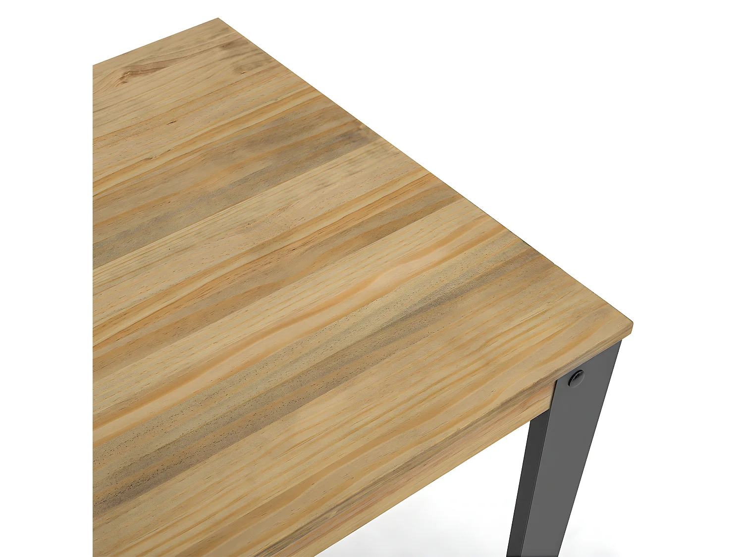 Lunds Bistrotisch 60x140x110cm  Anthrazit, Massives Kiefernholz mit Antik-Effekt- Finish, Industriestil, Box Furniture