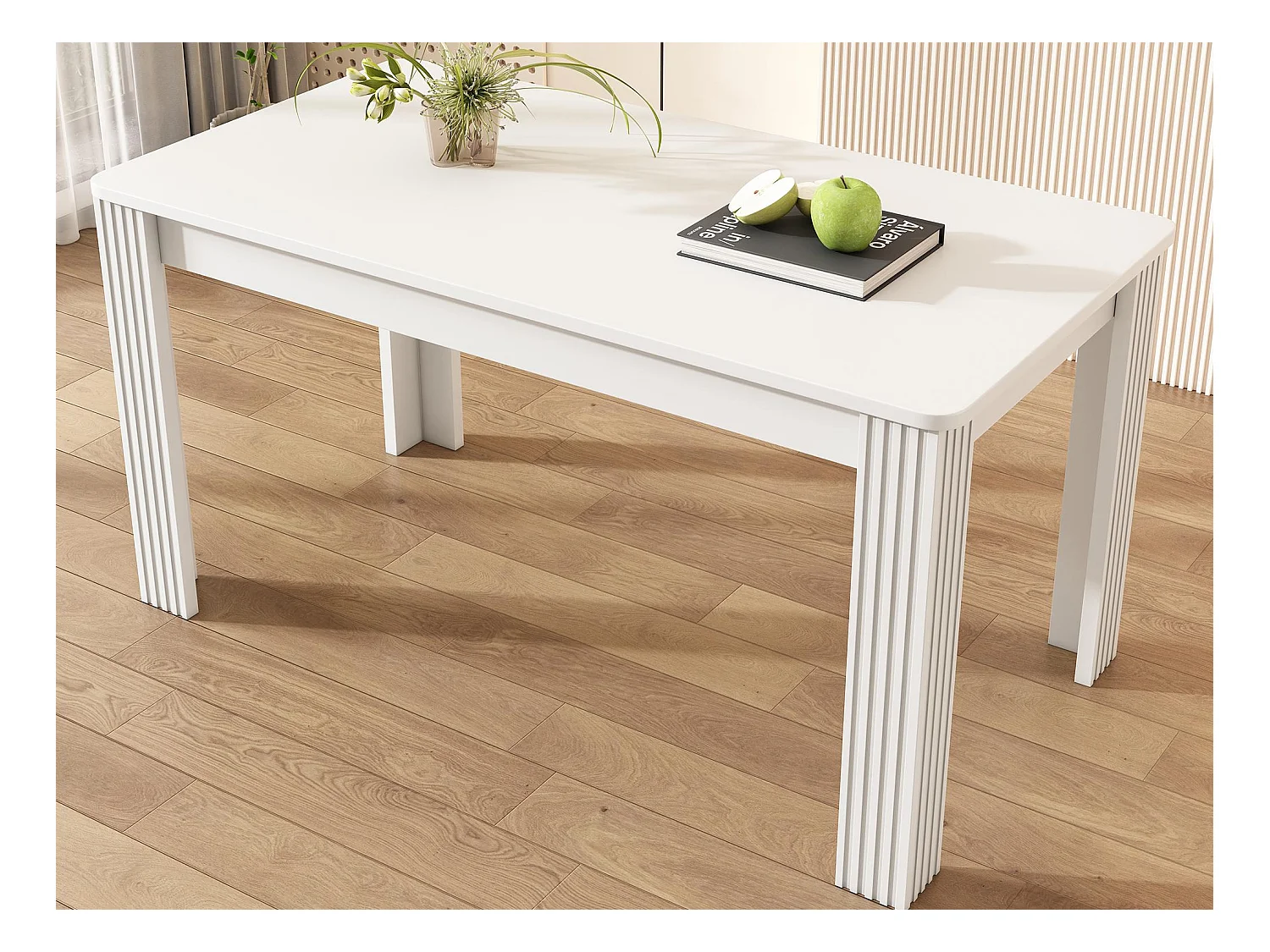 Table à manger à quatre pieds - style modern - Blanc