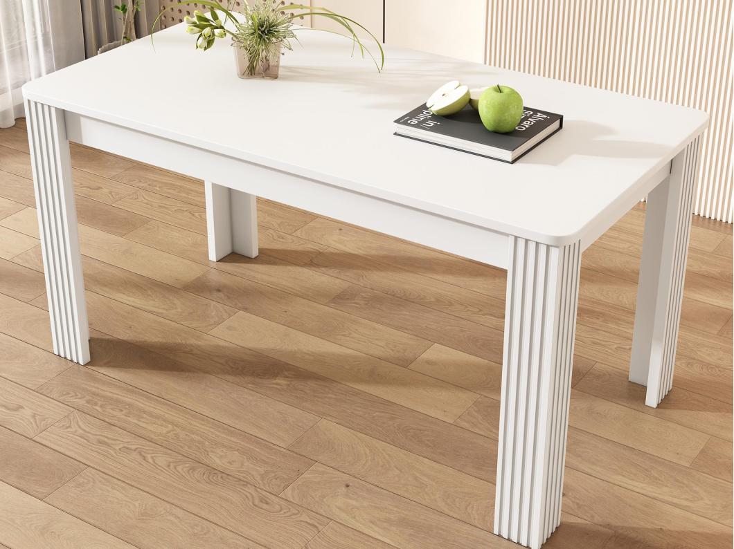 Tavolo da pranzo a quattro gambe - stile moderno - Bianco