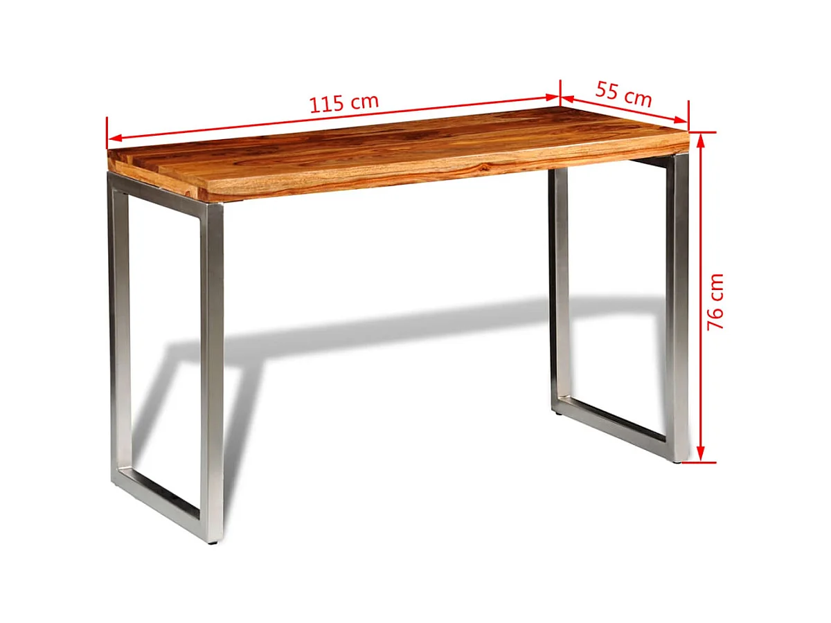 Mesa de comedor con patas de acero madera maciza