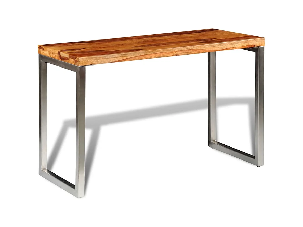 Mesa de comedor con patas de acero madera maciza