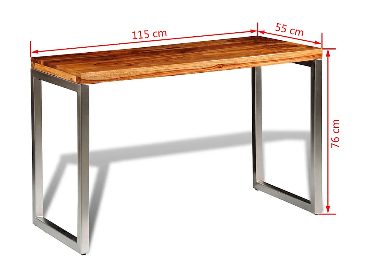Mesa de comedor con patas de acero madera maciza