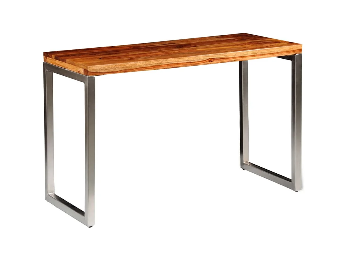 Table à manger avec pieds en acier bois massif