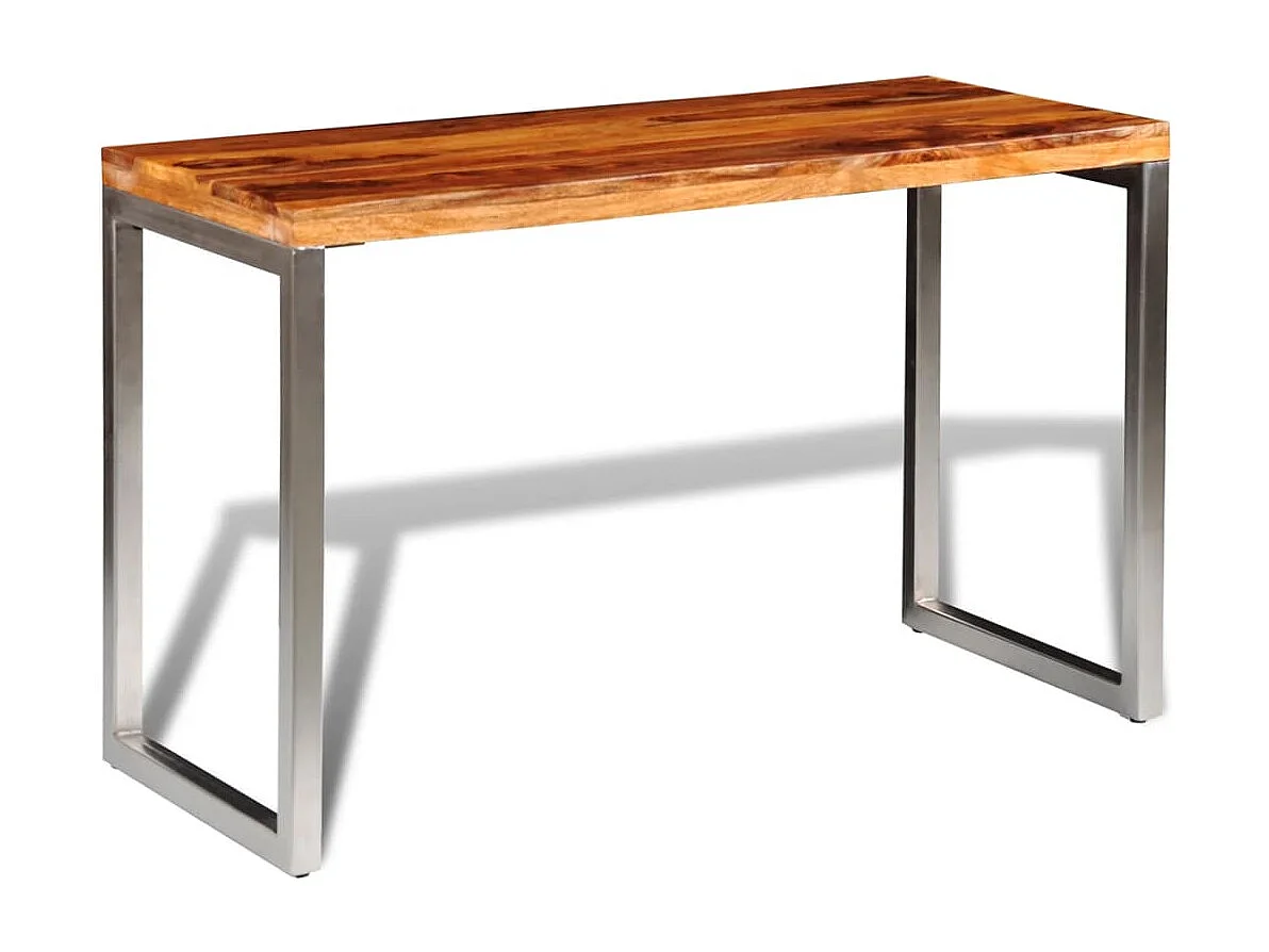Table à manger avec pieds en acier bois massif