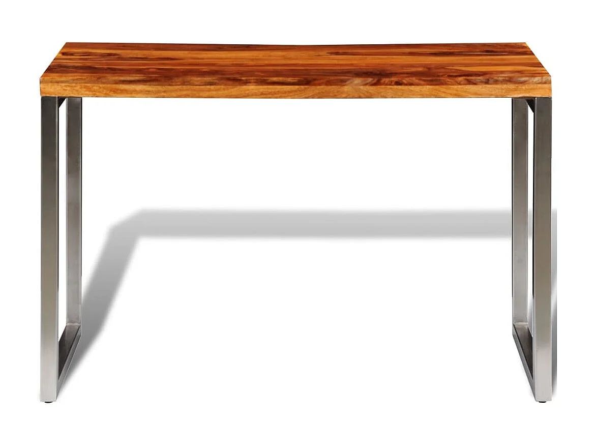 Table à manger avec pieds en acier bois massif