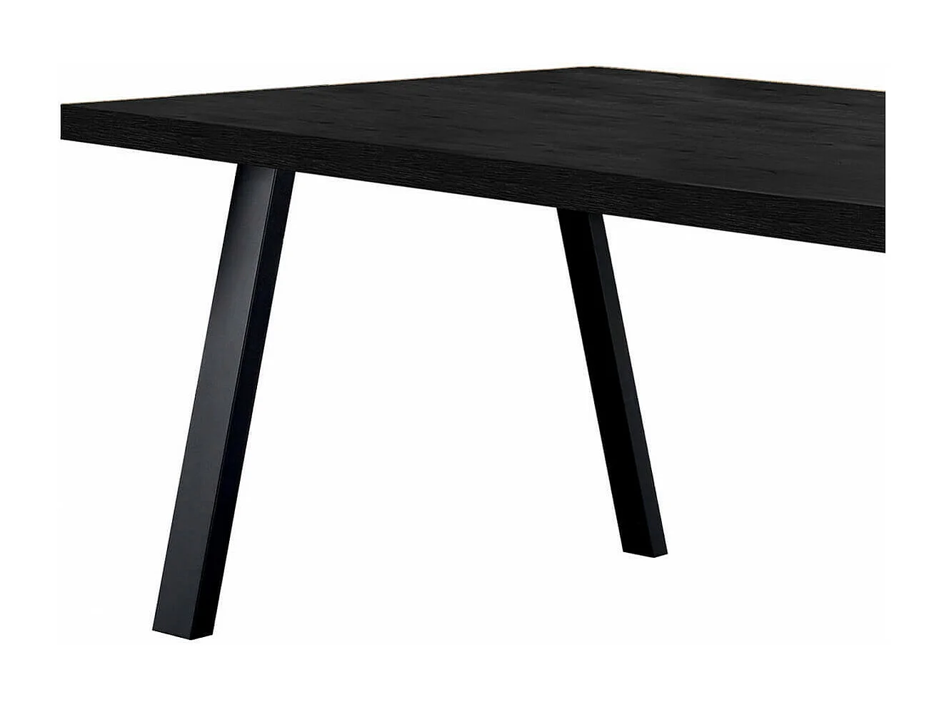 NOX - Table Rectangulaire 230cm Aspect Bois Noir Piètement A Métal Noir