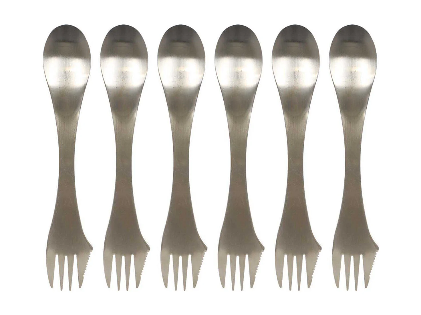 Couvert 3 en 1 en acier inoxydable Lot de 6