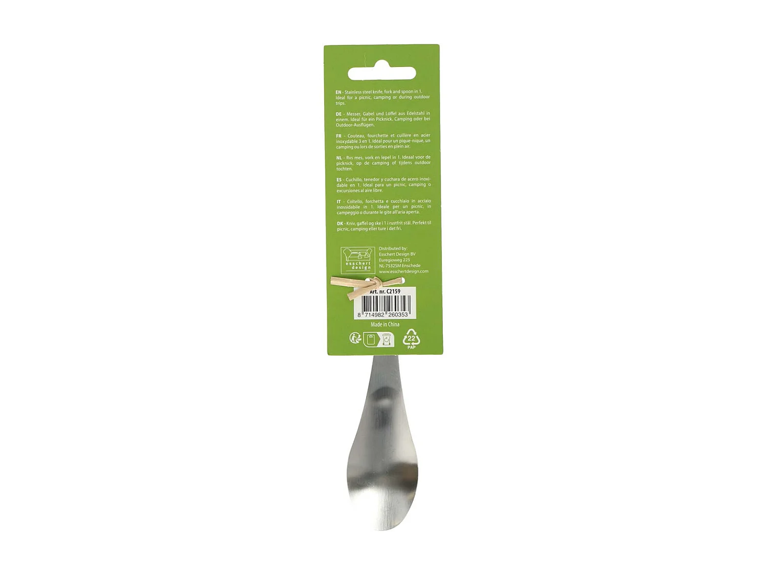 Couvert 3 en 1 en acier inoxydable Lot de 6