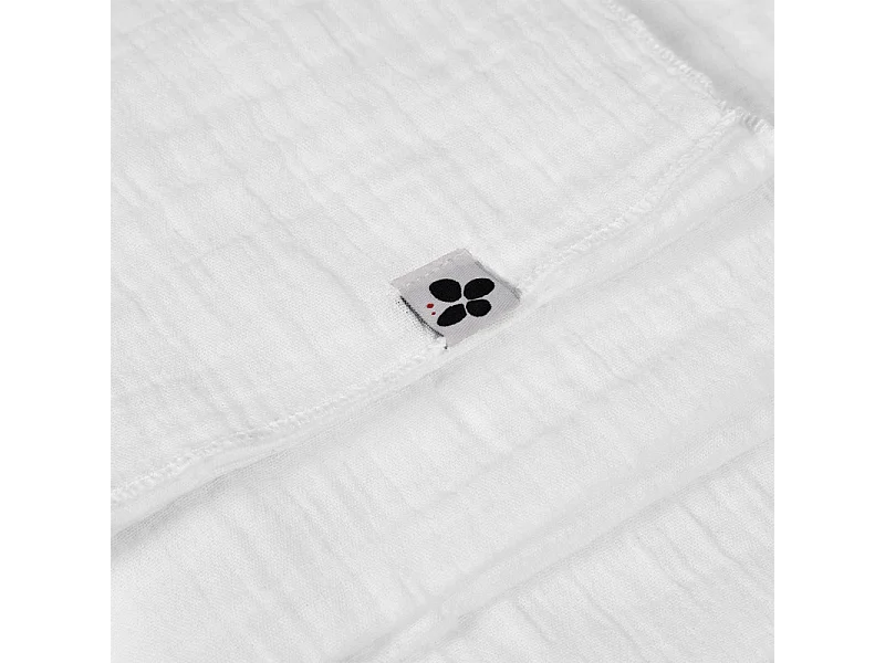 Lot de 6 serviettes 40 x 40 cm en double gaze de coton blanc - PEPA