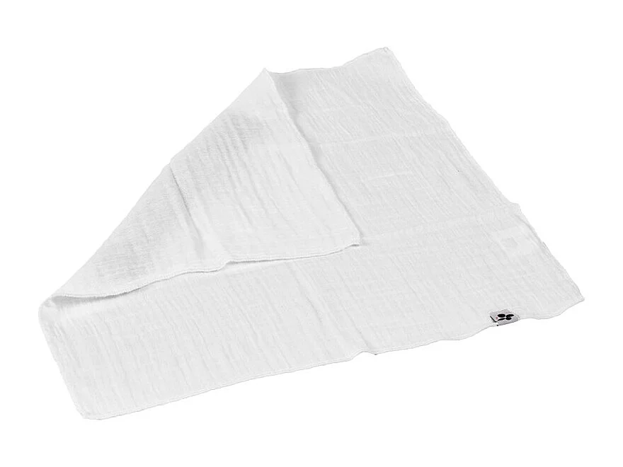 Lot de 6 serviettes 40 x 40 cm en double gaze de coton blanc - PEPA