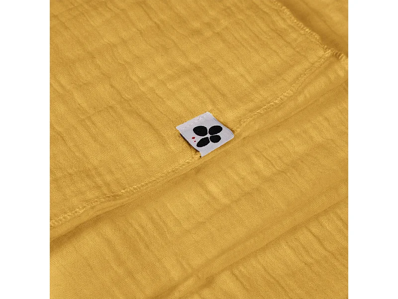 Lot de 6 serviettes 40 x 40 cm en double gaze de coton jaune - PEPA