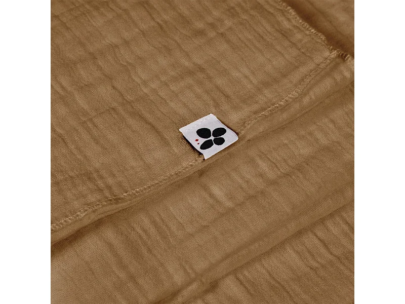 Lot de 6 serviettes 40 x 40 cm en double gaze de coton camel - PEPA