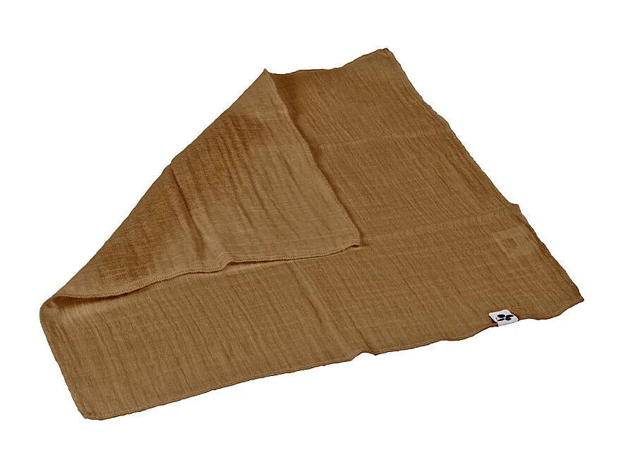 Lot de 6 serviettes 40 x 40 cm en double gaze de coton camel - PEPA