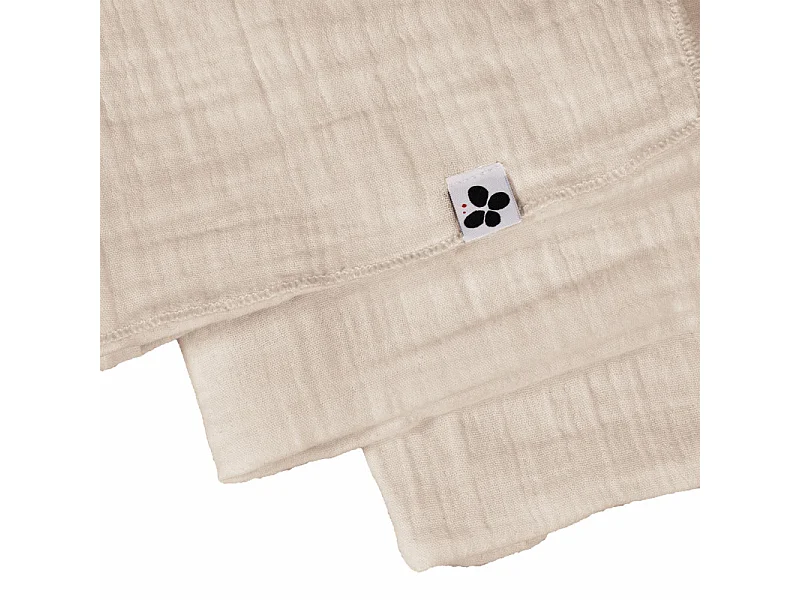 Lot de 6 serviettes 40 x 40 cm en double gaze de coton écru - PEPA