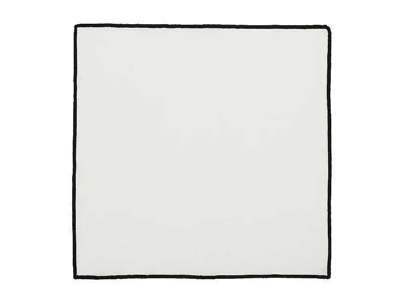 Lot de 4 serviettes de table en coton et lin blanc bourdon noir 45x45cm