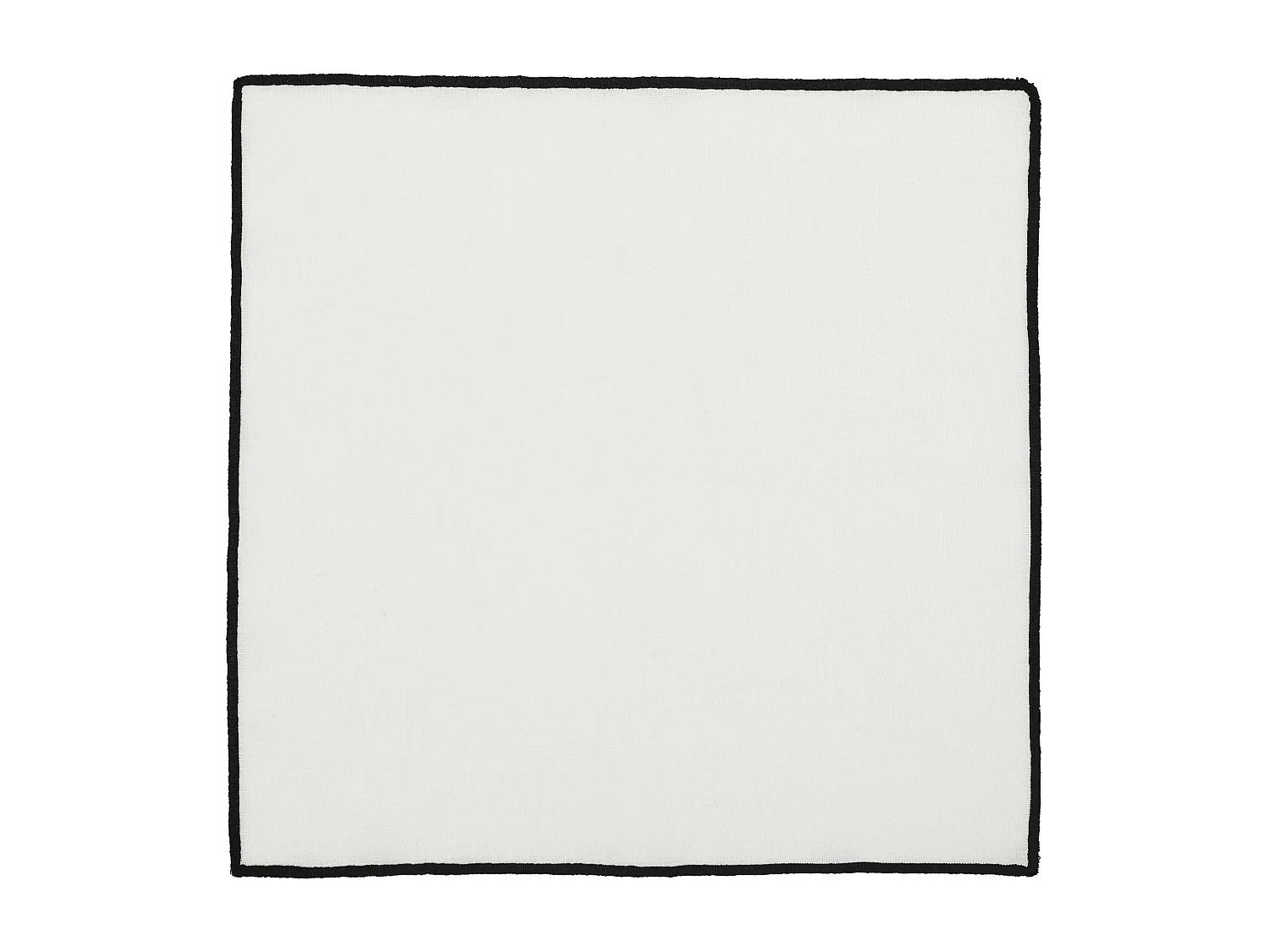 Lot de 4 serviettes de table en coton et lin blanc bourdon noir 45x45cm
