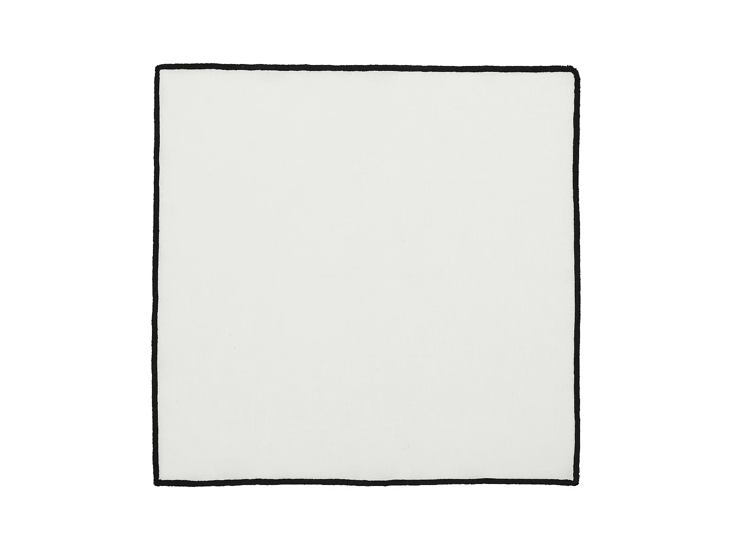Lot de 4 serviettes de table en coton et lin blanc bourdon noir 45x45cm