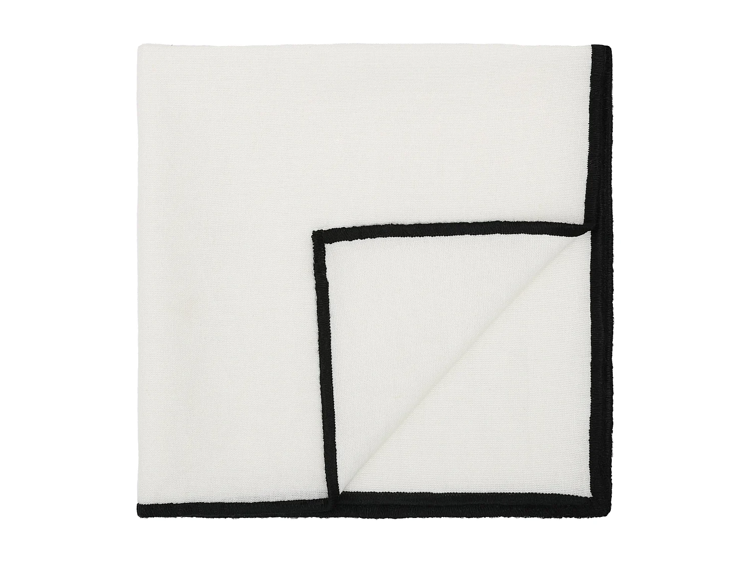Lot de 4 serviettes de table en coton et lin blanc bourdon noir 45x45cm