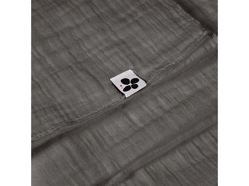 Lot de 6 serviettes 40 x 40 cm en double gaze de coton gris - PEPA