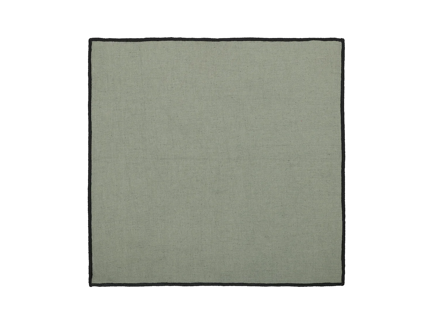 Lot de 4 serviettes de table en coton et lin kaki bourdon noir 45x45cm