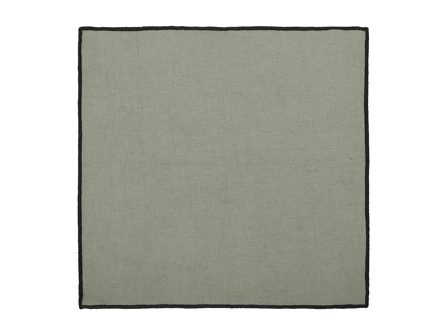 Lot de 4 serviettes de table en coton et lin kaki bourdon noir 45x45cm