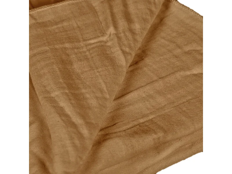 Lot de 4 essuie-mains 50 x 70 cm en double gaze de coton camel - PEPA