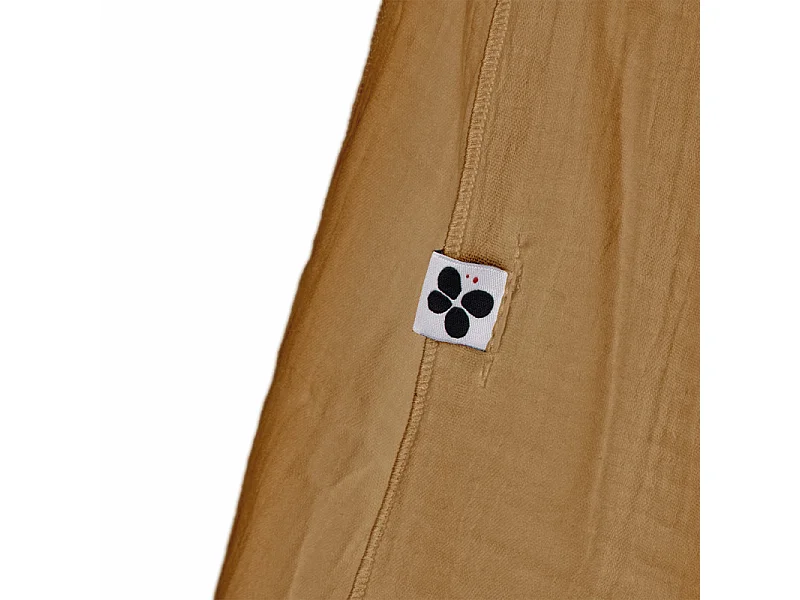 Lot de 4 essuie-mains 50 x 70 cm en double gaze de coton camel - PEPA