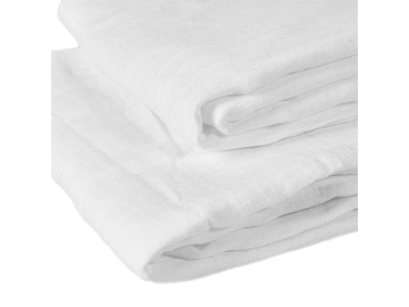 Lot de 4 essuie-mains 50 x 70 cm en double gaze de coton blanc - PEPA
