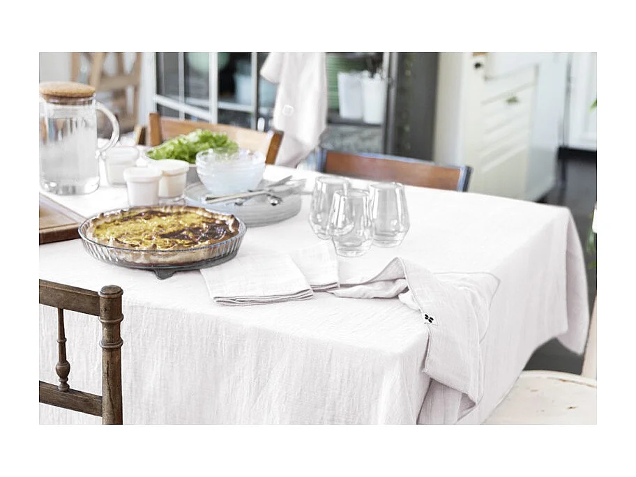 Lot de 4 essuie-mains 50 x 70 cm en double gaze de coton blanc - PEPA