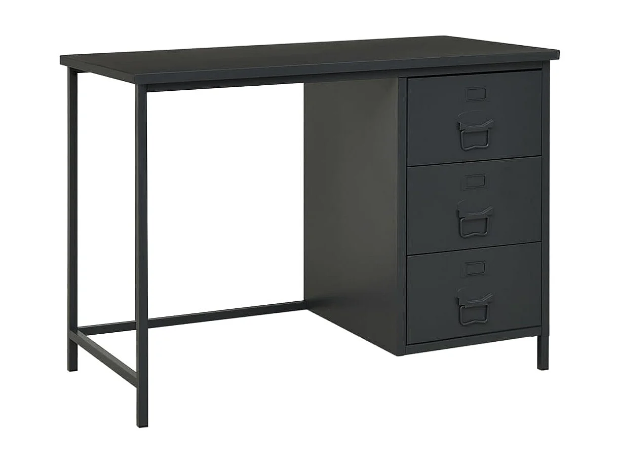 Bureau industriel avec tiroirs Anthracite 105x52x75 cm Acier