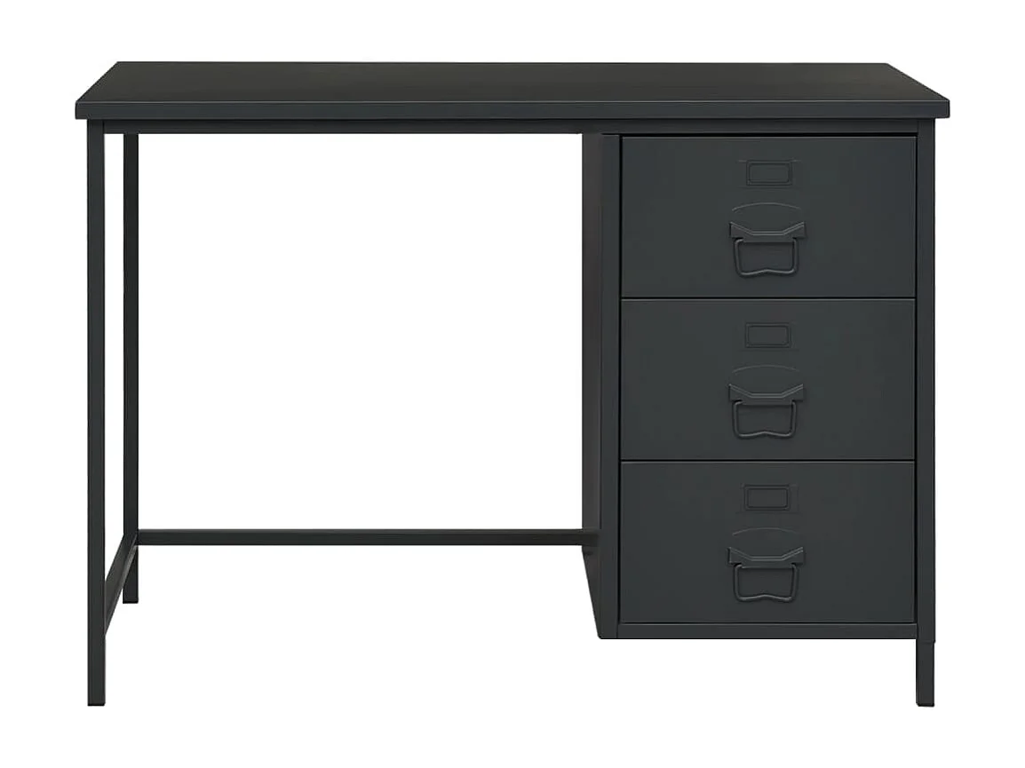 Bureau industriel avec tiroirs Anthracite 105x52x75 cm Acier