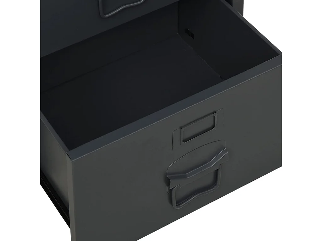 Bureau industriel avec tiroirs Anthracite 105x52x75 cm Acier