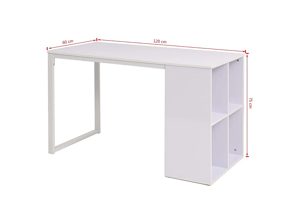 Table d'écriture 120x60x75 cm Blanc