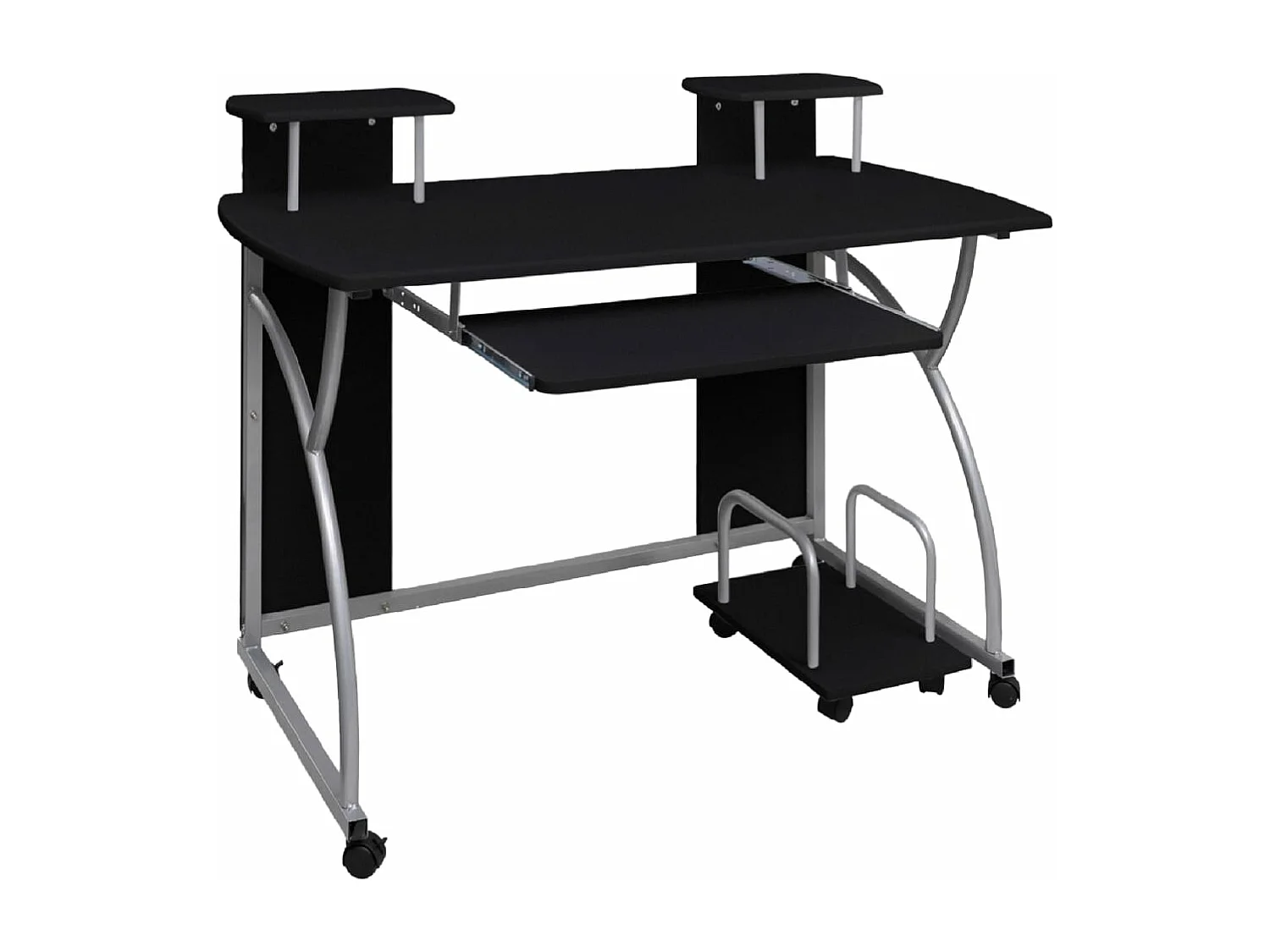 Bureau d'ordinateur Noir 110x52x88,5 cm Bois d’ingénierie