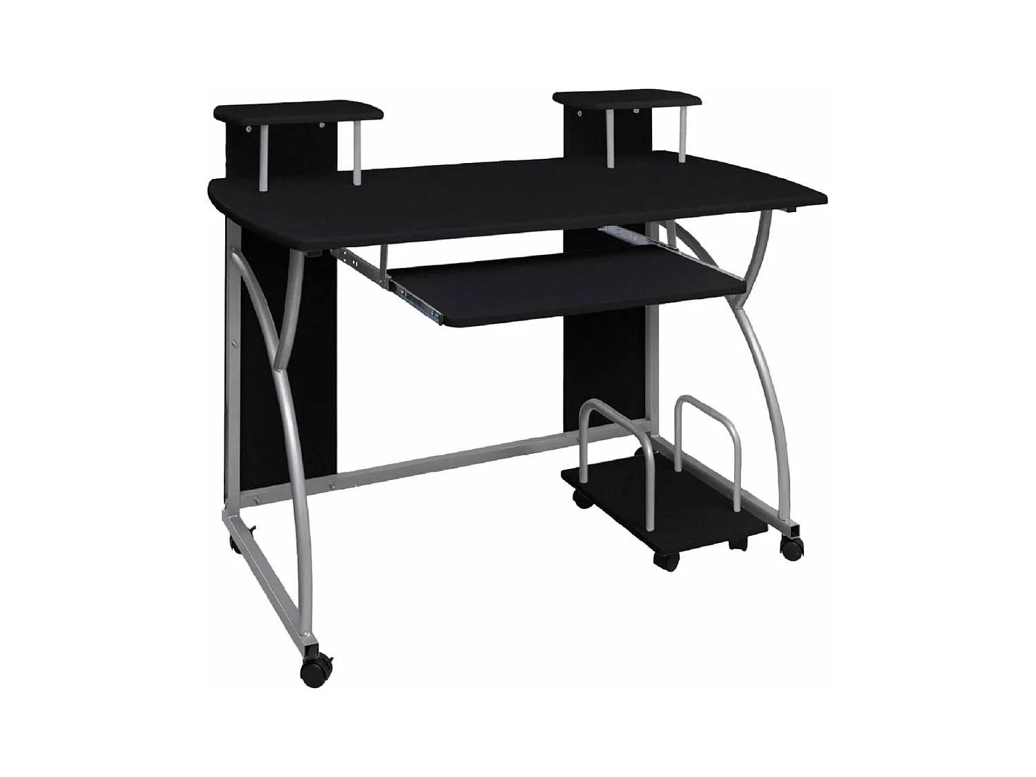 Bureau d'ordinateur Noir 110x52x88,5 cm Bois d’ingénierie