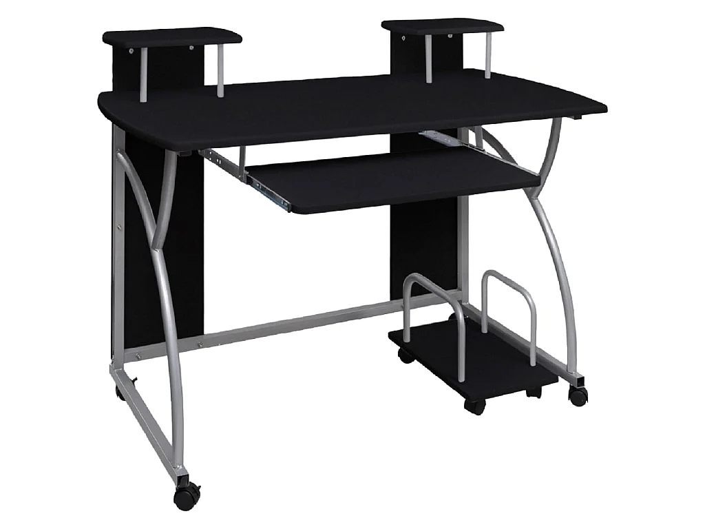 Bureau d'ordinateur Noir 110x52x88,5 cm Bois d’ingénierie