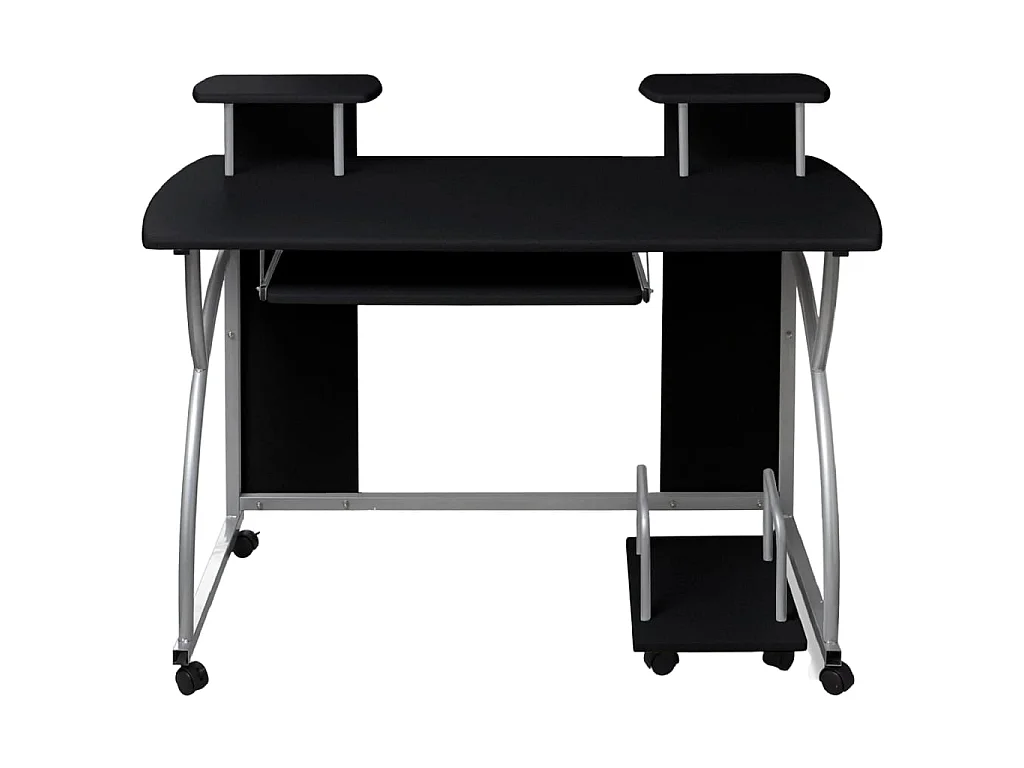 Bureau d'ordinateur Noir 110x52x88,5 cm Bois d’ingénierie