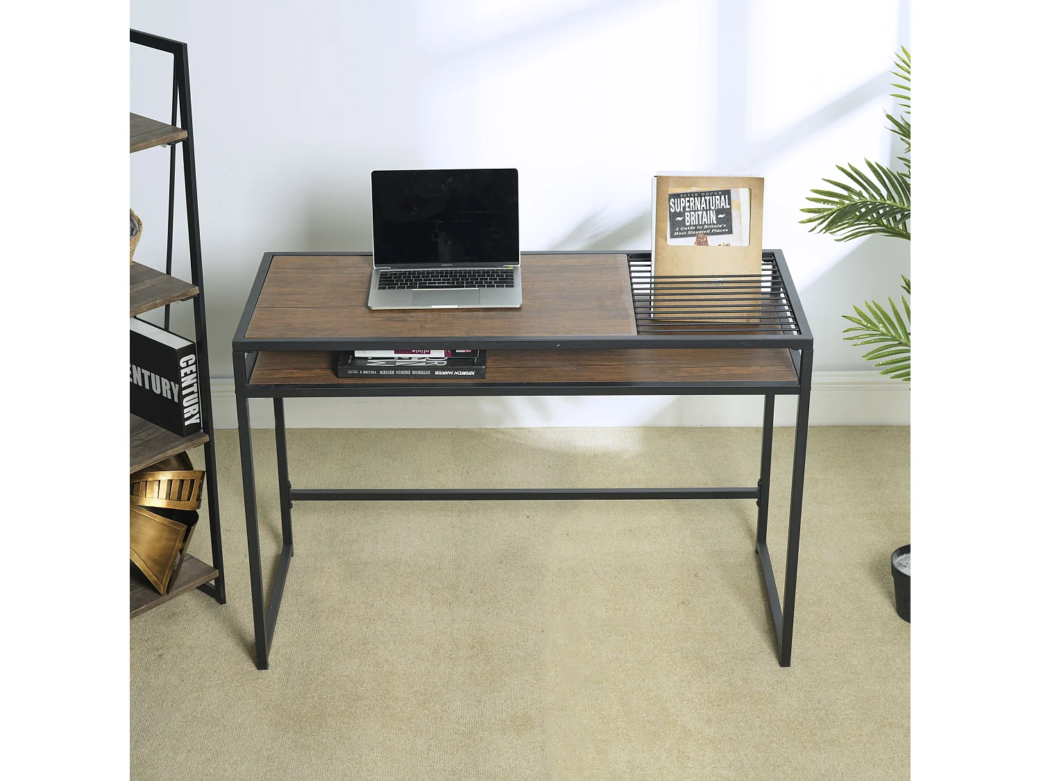 Bureau compact industriel avec rangement porte revue 110x47 LINE ALFI A